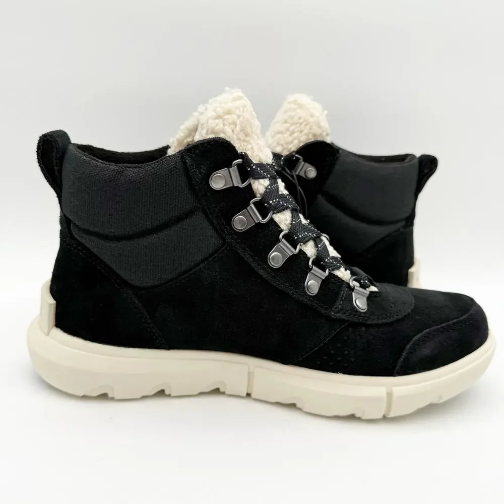 Sorel Women Explorer Next Hiker Bootie US 7 Black Suede Waterproof Insulated NIB